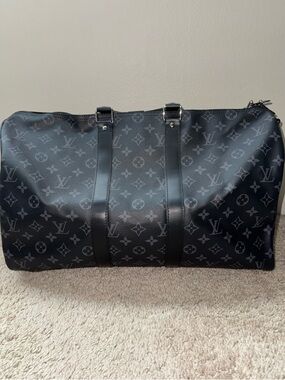 Louis Vuitton Monogram Eclipse Canvas Black & Gray Keepall 45